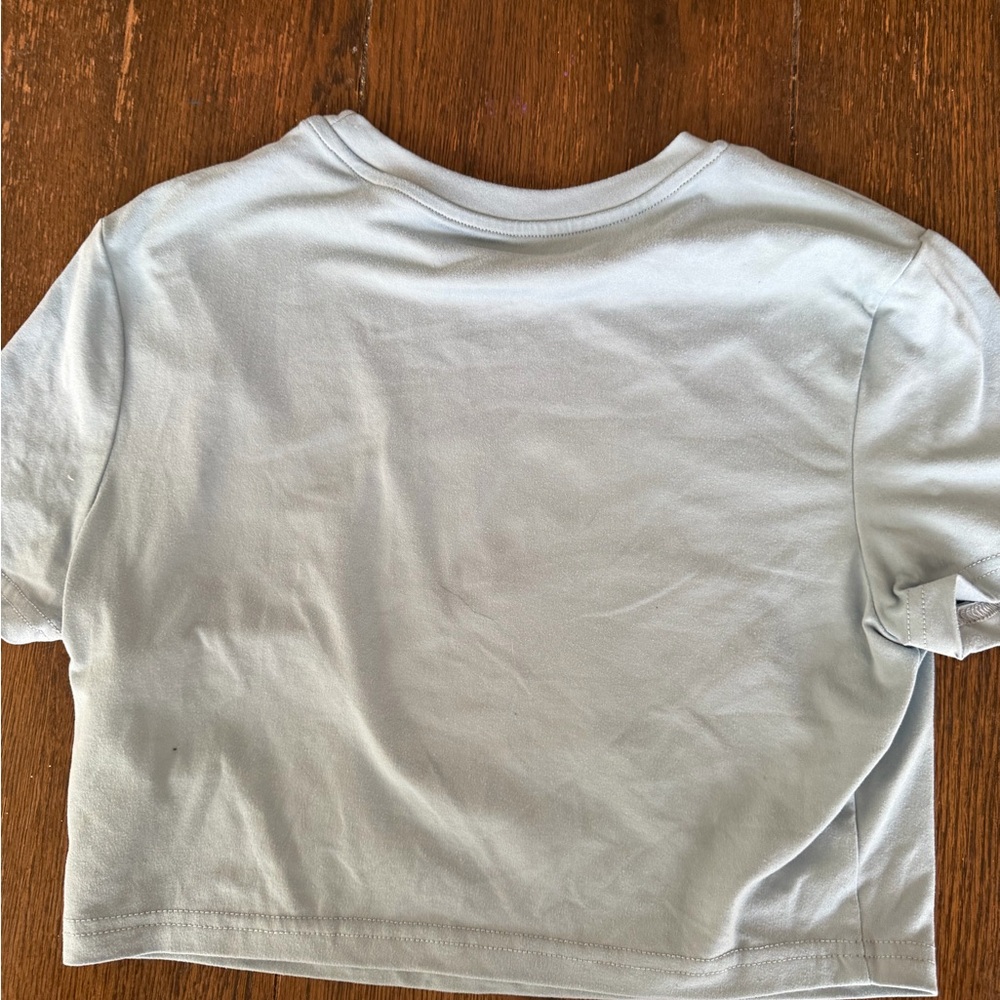 SHEIN Light Gray Crop Top with Motorcycle Graphic - Picture 2 of 2